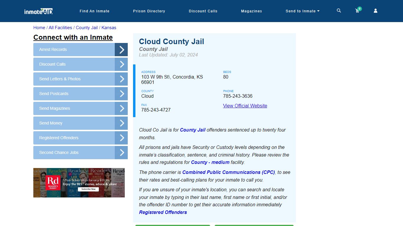 Cloud County Jail - Inmate Locator